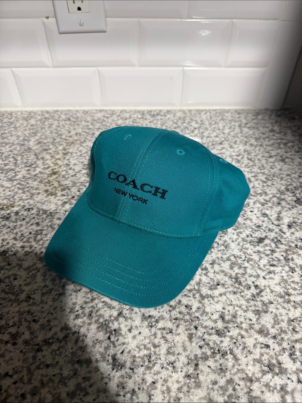 COACH Teal Embroidered Logo Baseball Cap - Men's Accessory
